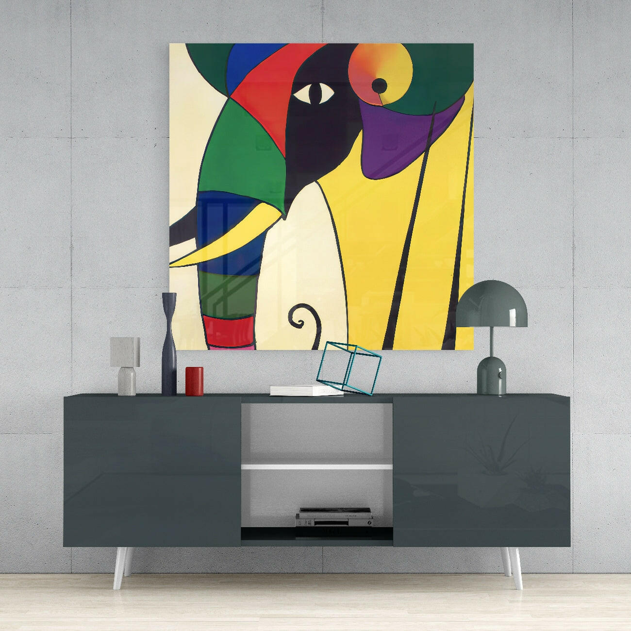 Wassily's Elephant Glass Wall Art || Designer Collection - Image 5