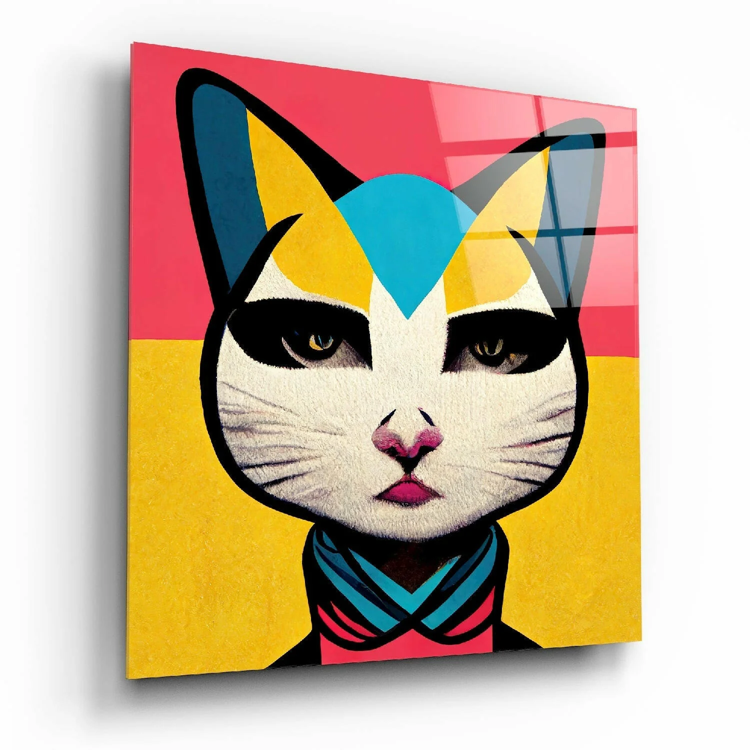 Ms. Cat Glass Wall Art || Designer Collection