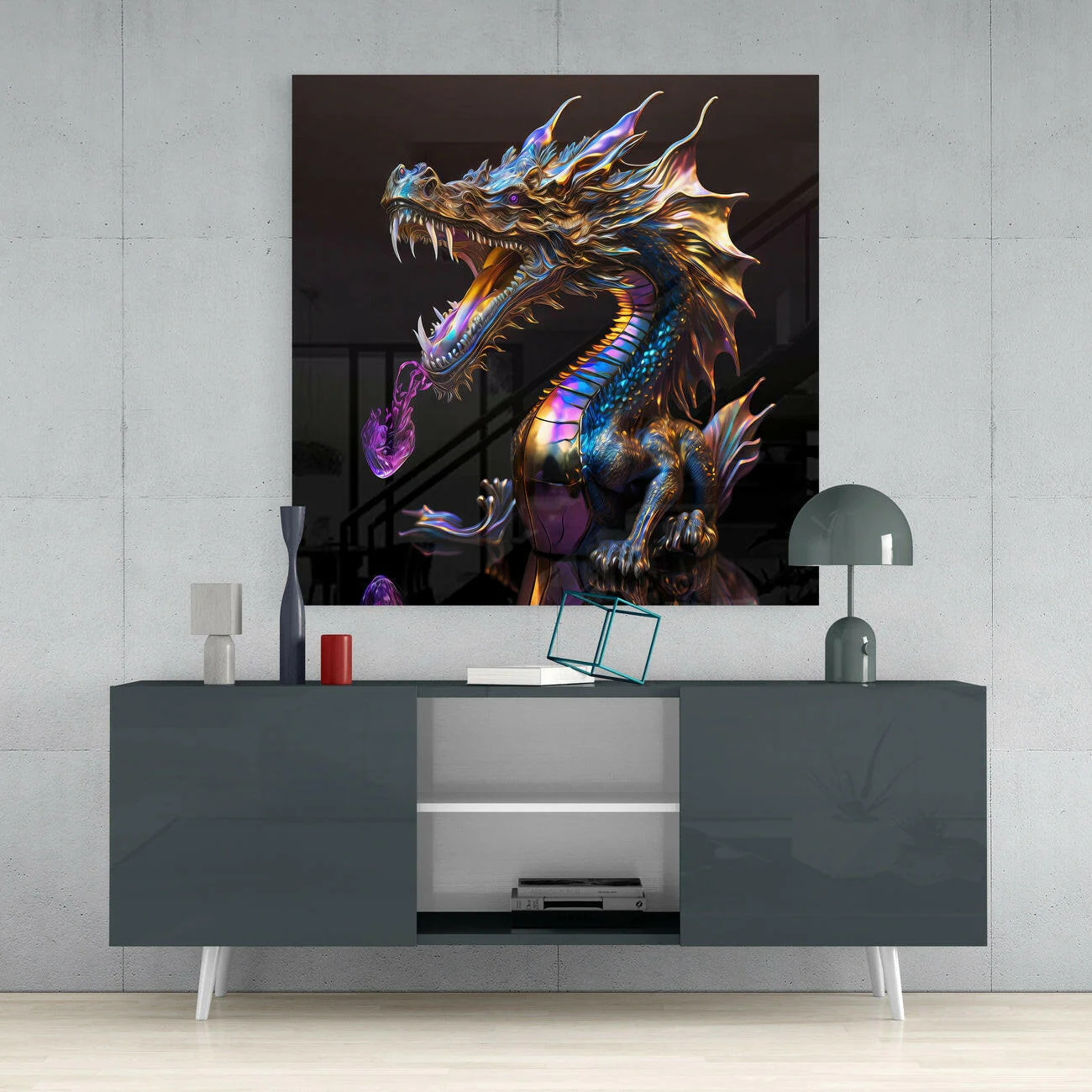 Dragon's Roar Glass Wall Art || Designers Collection - Image 4