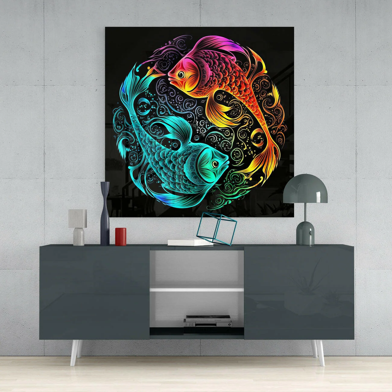 Ying and Yang Glass Wall Art  || Designer Collection - Image 4