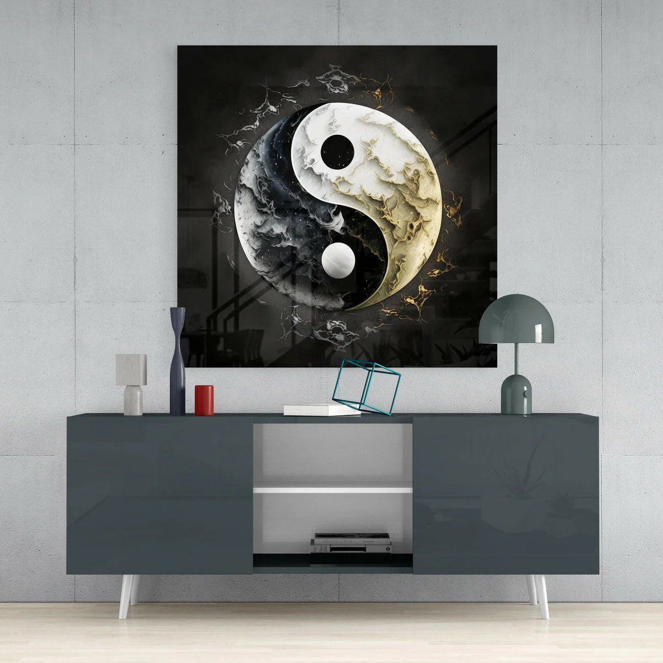 Ying and Yang Glass Wall Art || Designer Collection - Image 4