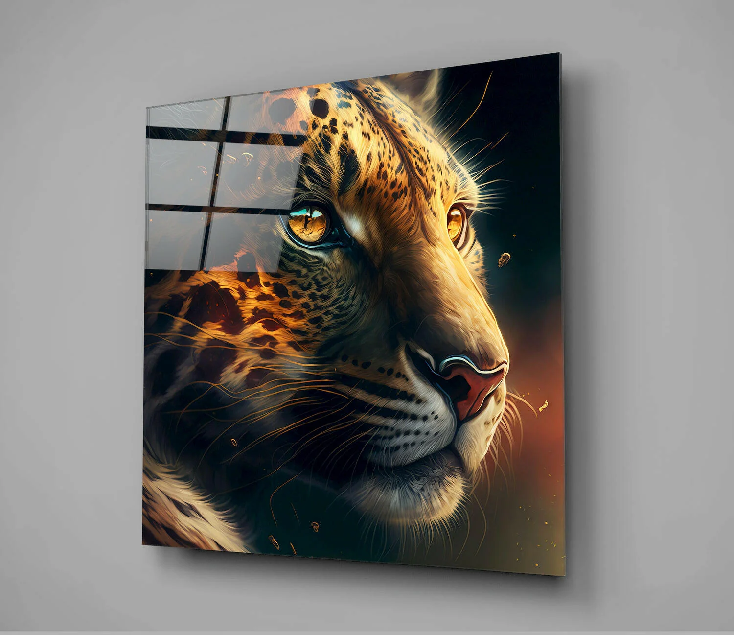 Leopard Glass Wall Art  || Designer Collection - Image 2