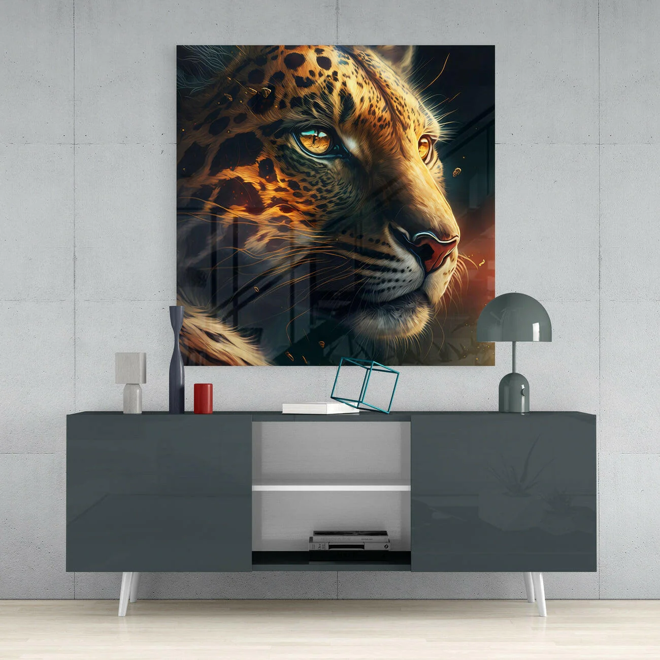Leopard Glass Wall Art  || Designer Collection - Image 4