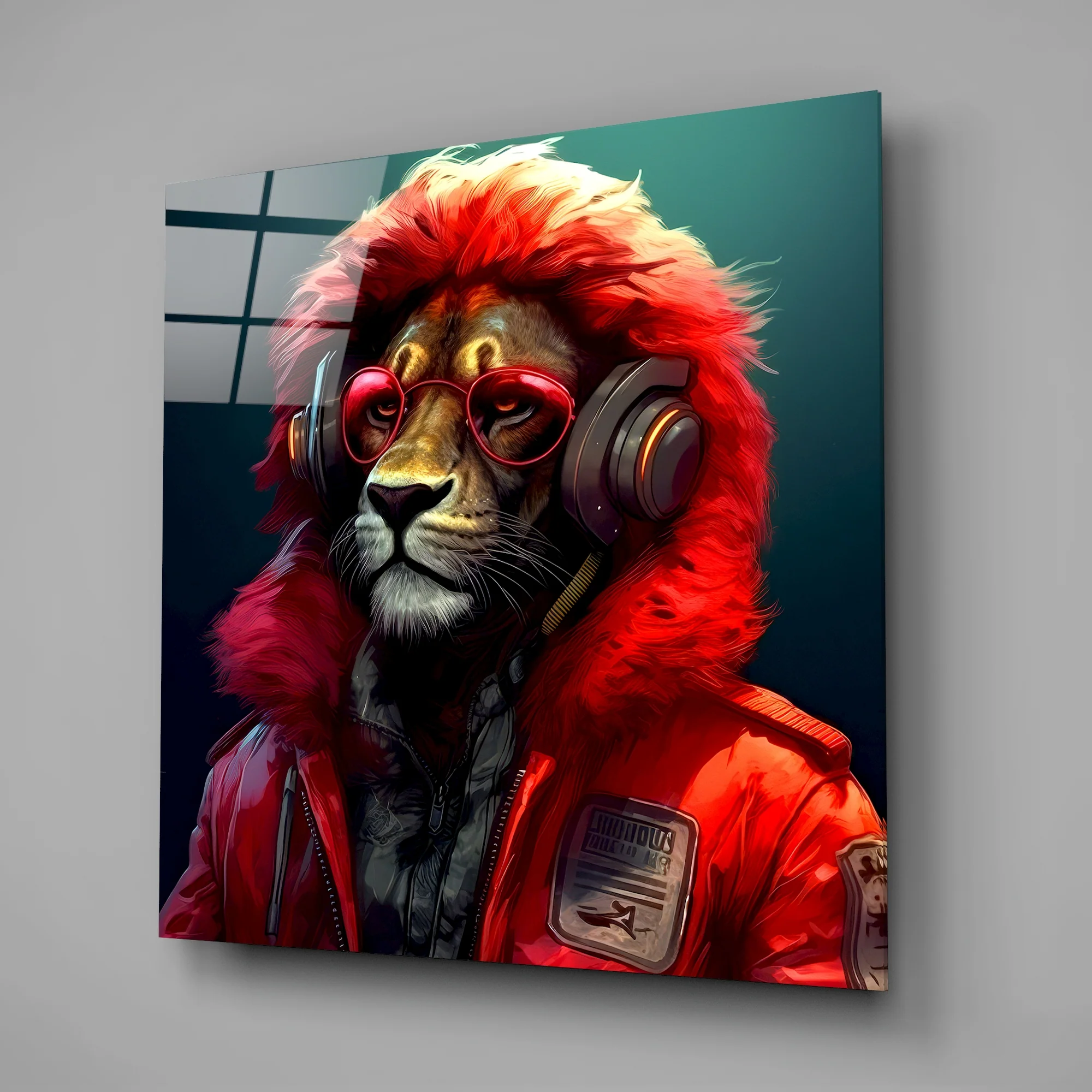 Hippie Lion Glass Wall Art || Designers Collection - Image 2