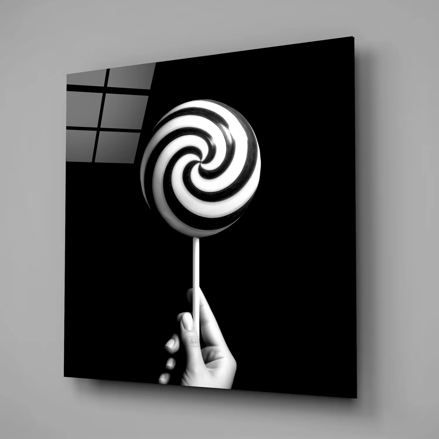 Monochrome Lolipop Glass Wall Art - Image 2
