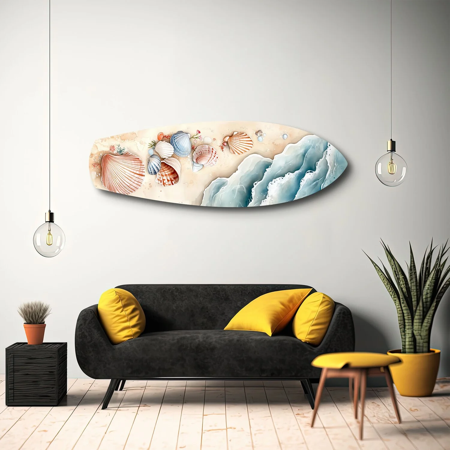 Seashells on Sandy Shore Glass Wall Art - Image 10