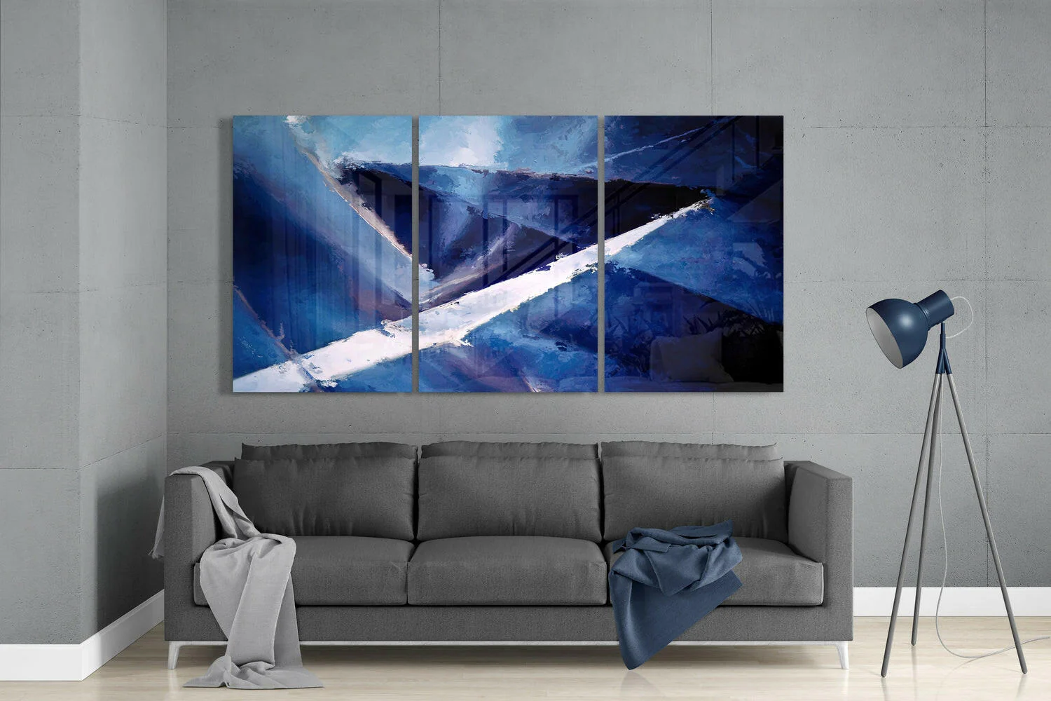 Sharp Blue Glass Wall Art - Image 3