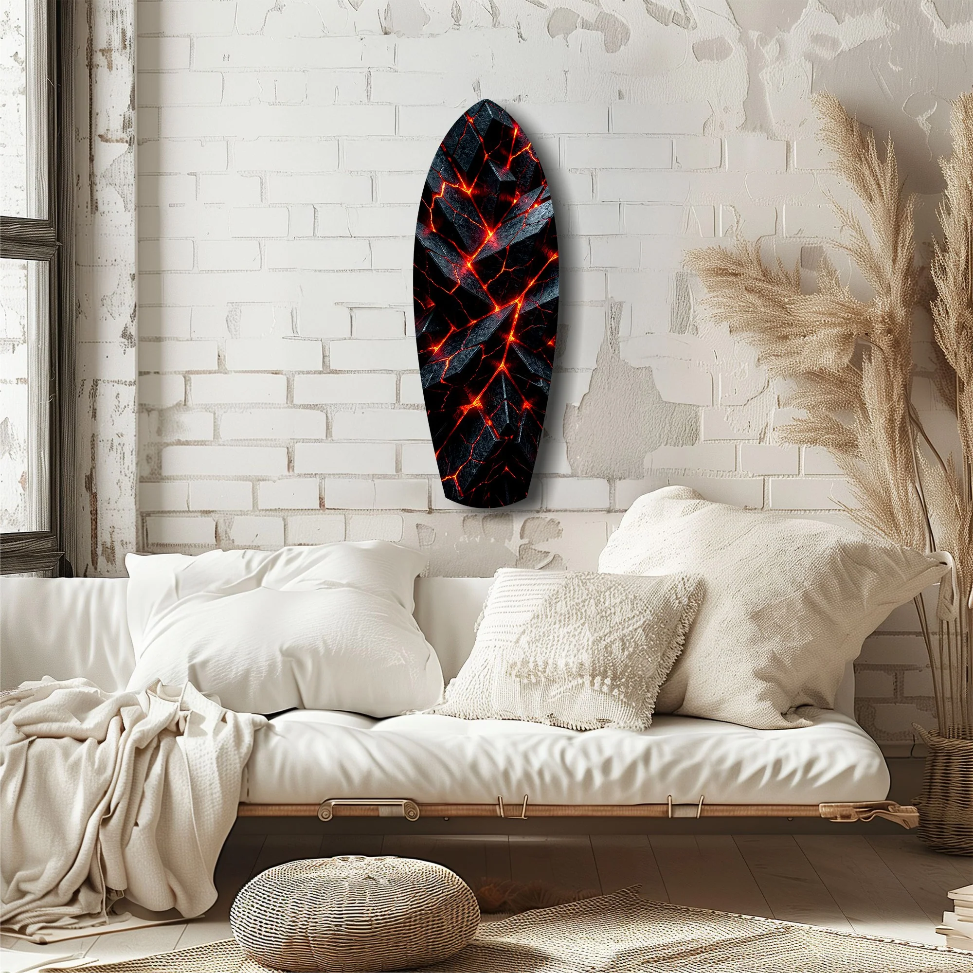 Shattered Volcanic Stone Lava Glow Glass Wall Art - Image 6