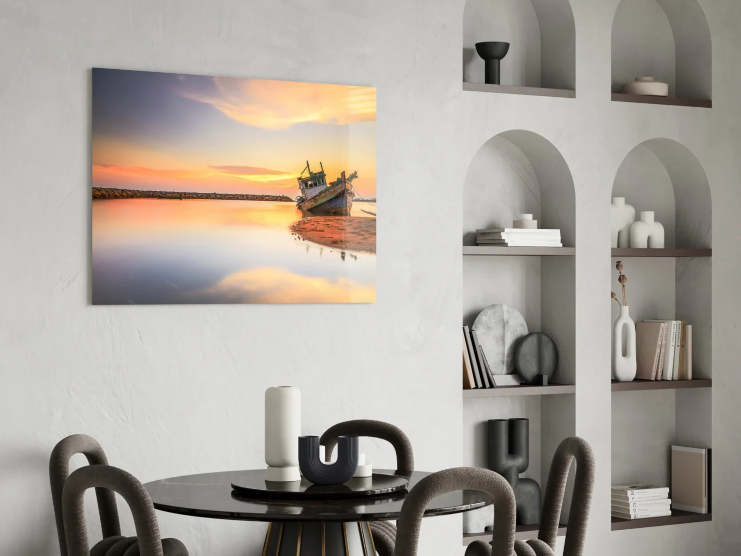 Ship On The Beach Glass Wall Art - Image 5