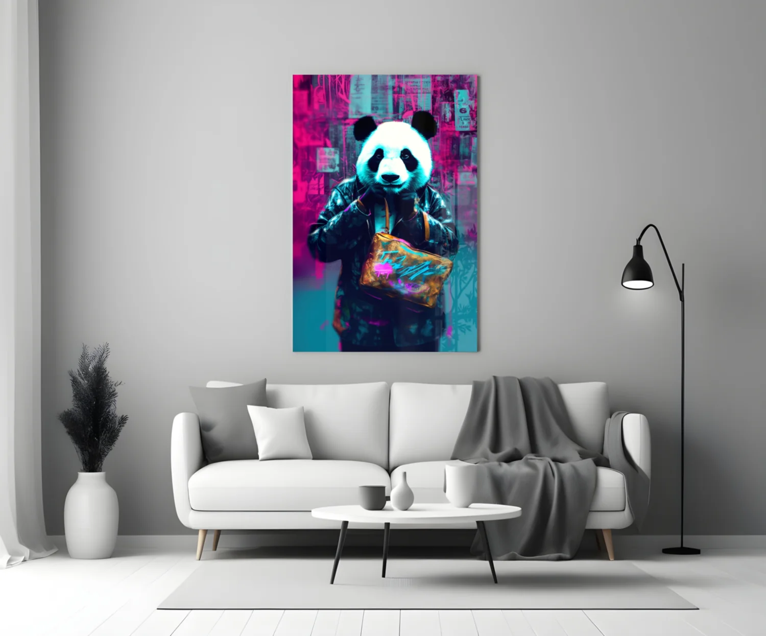 Shopper Panda Glass Wall Art || Designer Collection - Image 3