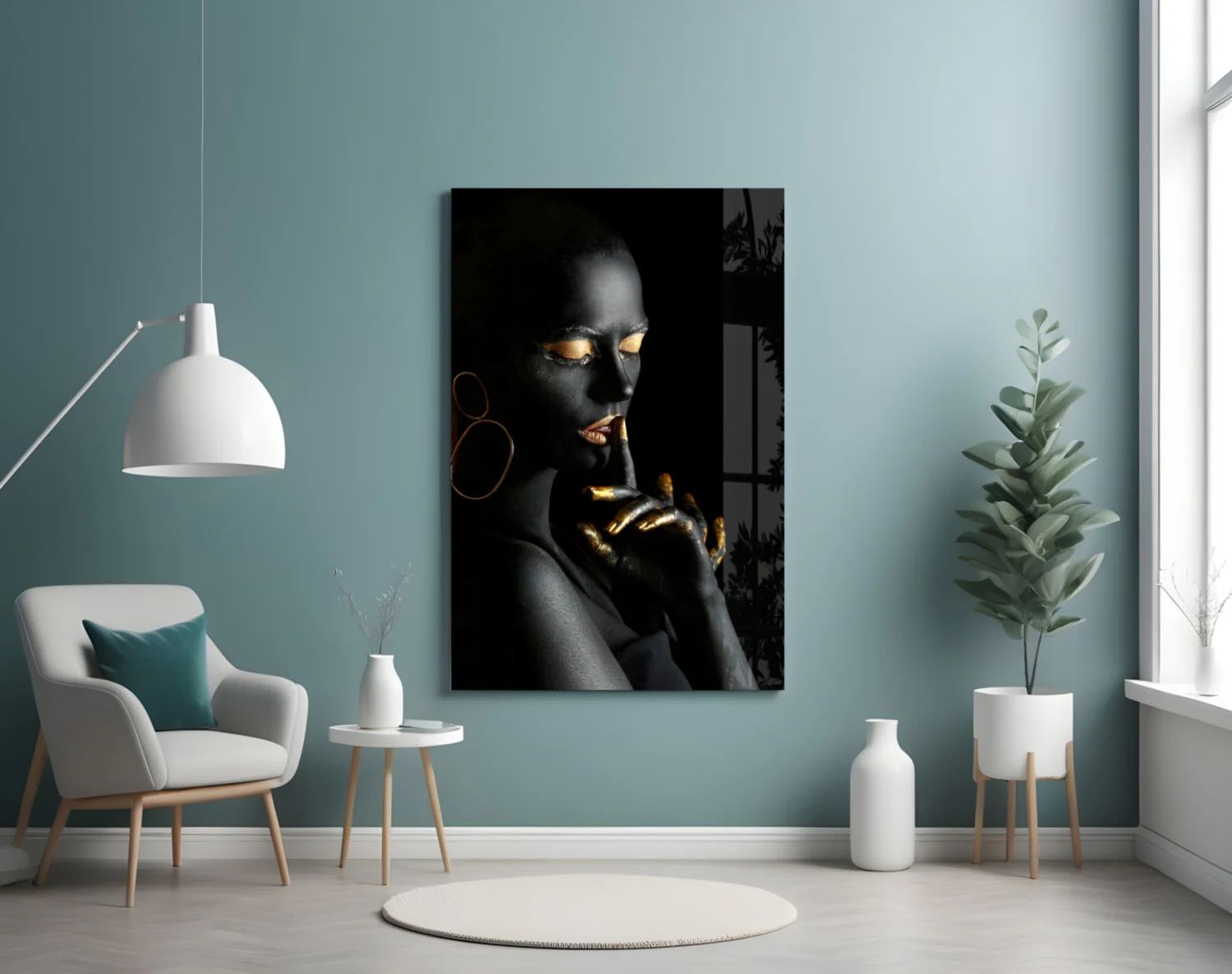 Silent Woman Glass Wall Art - Image 4