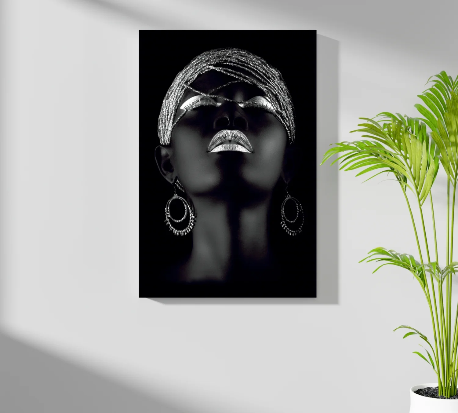 Silver Beaded Headwrap Aluminum Print - Image 7