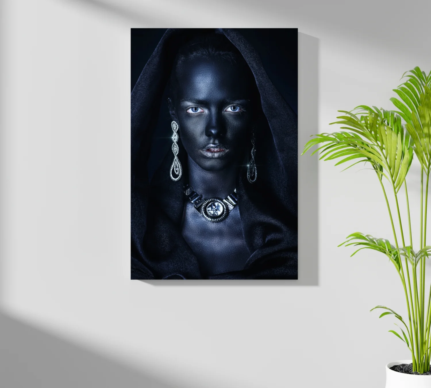 Silver Jewelry Hooded Woman Aluminum Print - Image 7