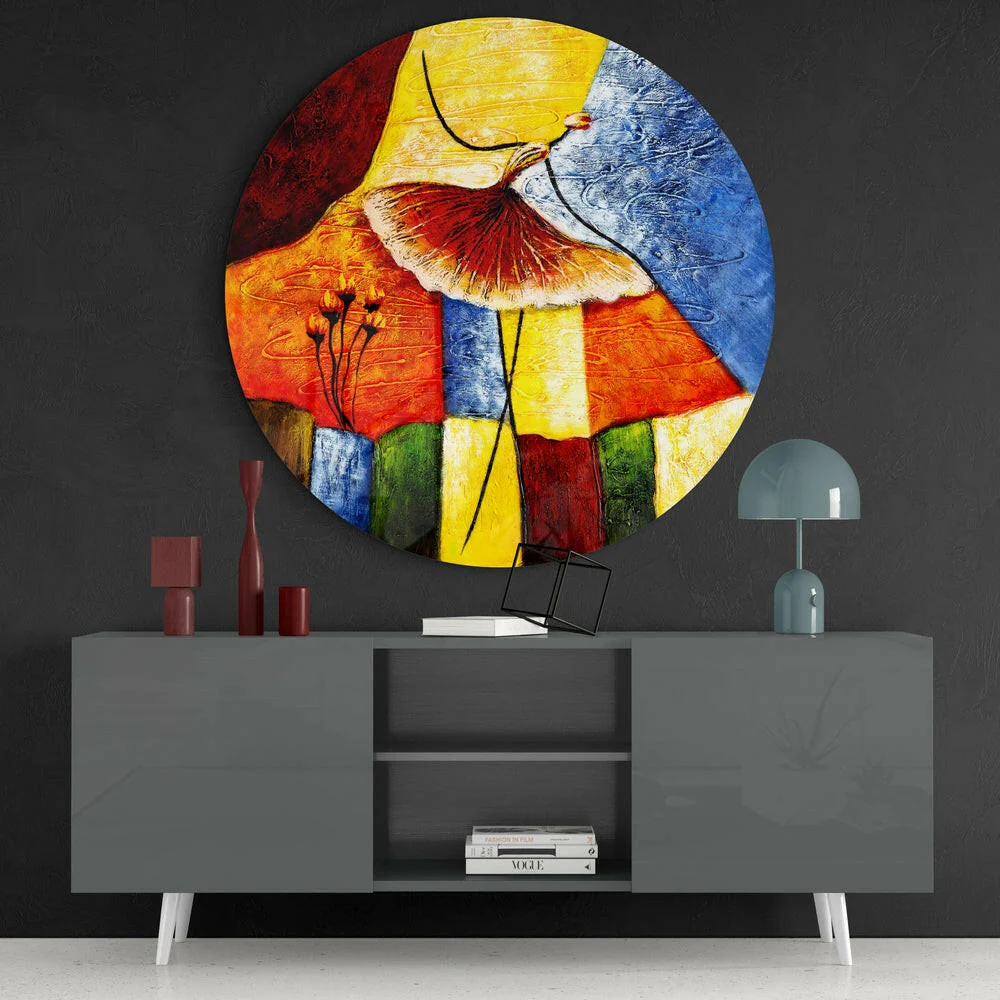 Abstract Flower Glass Wall Art - Image 4