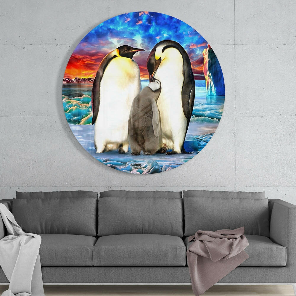 Penguin Family Glass Wall Art - Image 2