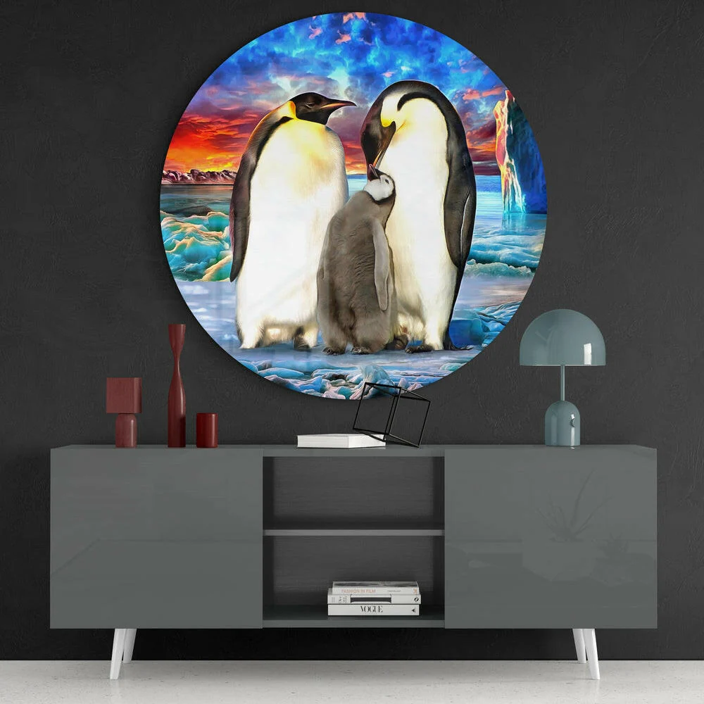 Penguin Family Glass Wall Art - Image 4