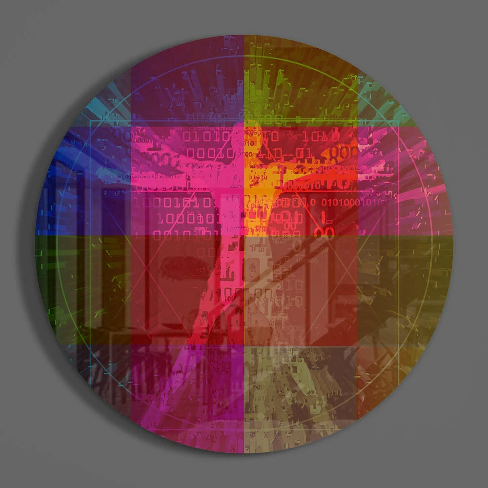 Da Vinci's Lines Glass Wall Art - Image 3