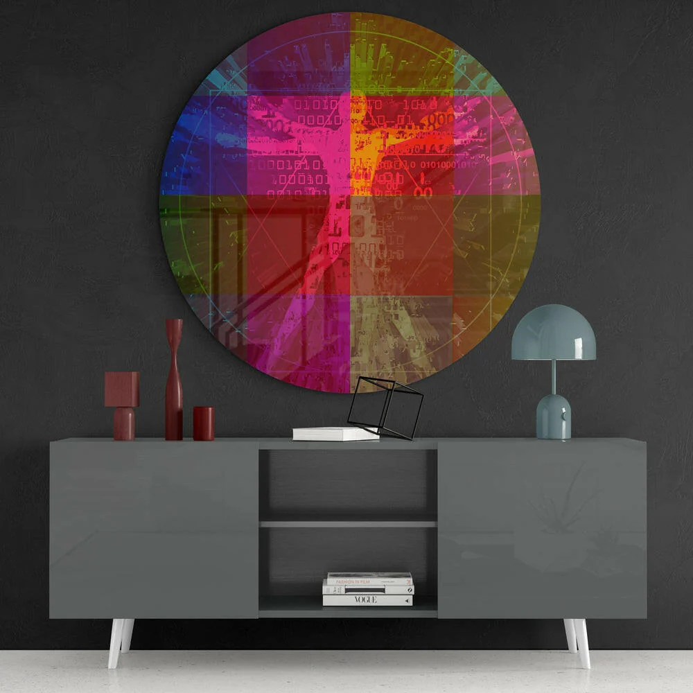 Da Vinci's Lines Glass Wall Art - Image 4