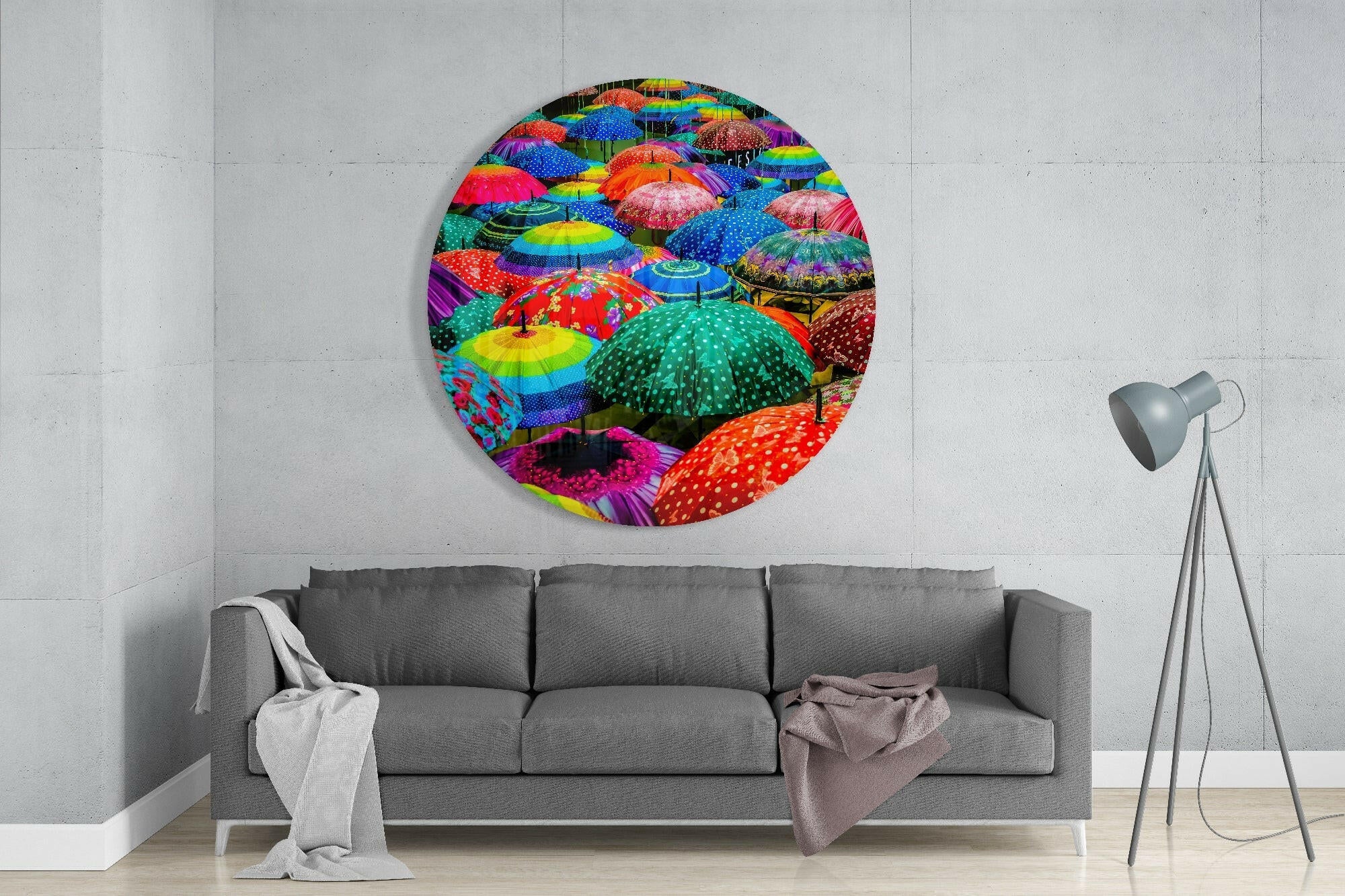Colorful Umbrellas Glass Wall Art - Image 2