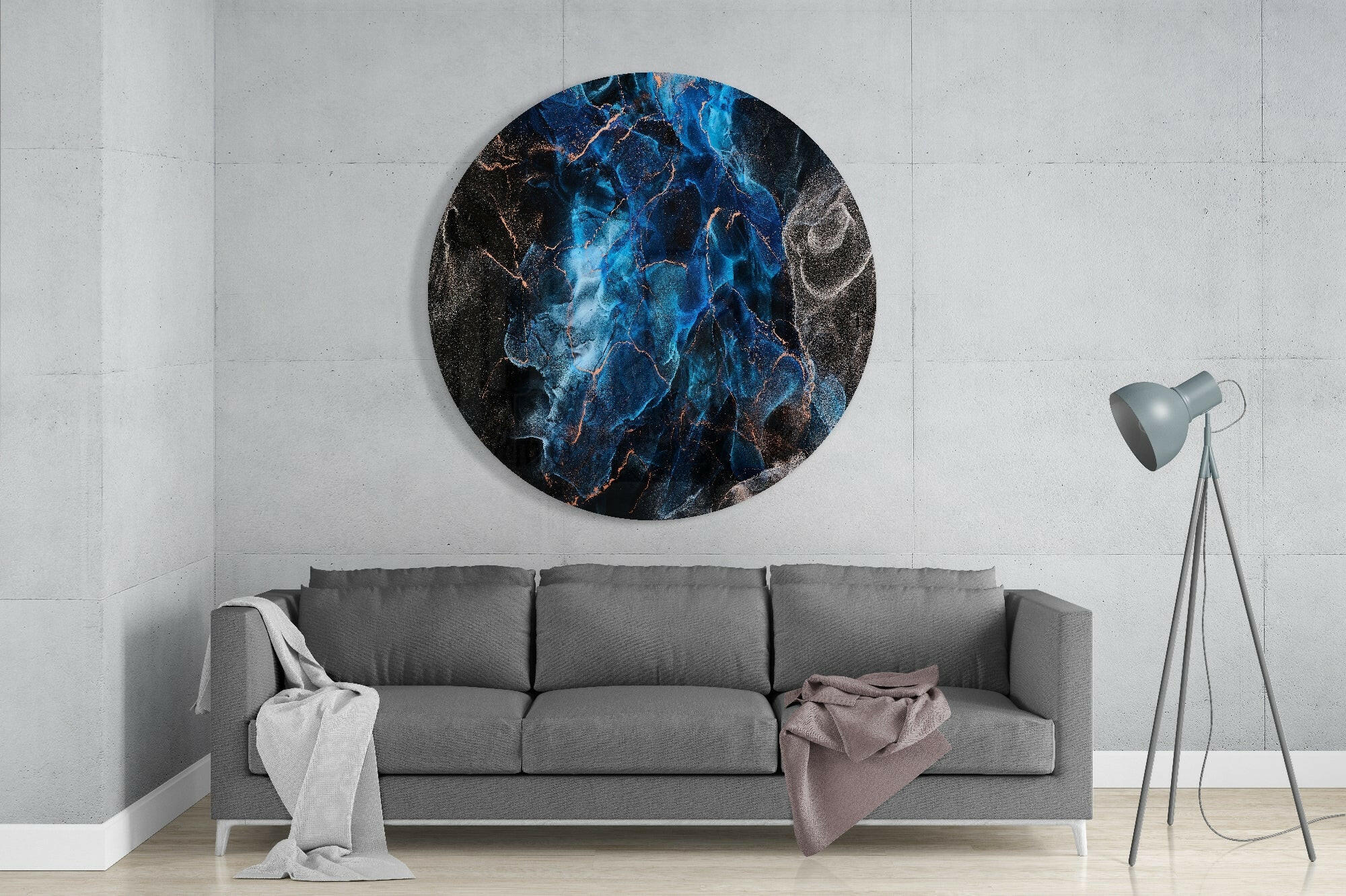 Blue Explosion Glass Wall Art - Image 2
