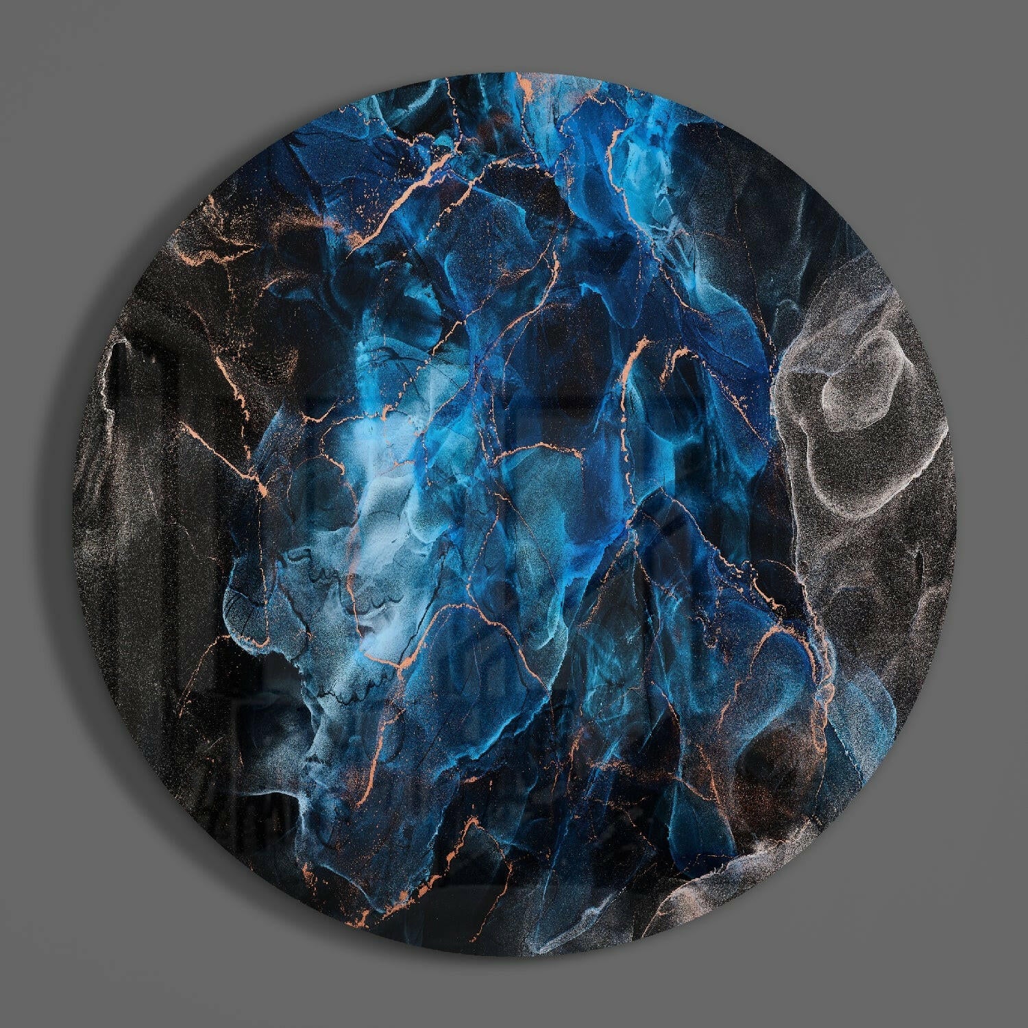 Blue Explosion Glass Wall Art - Image 3