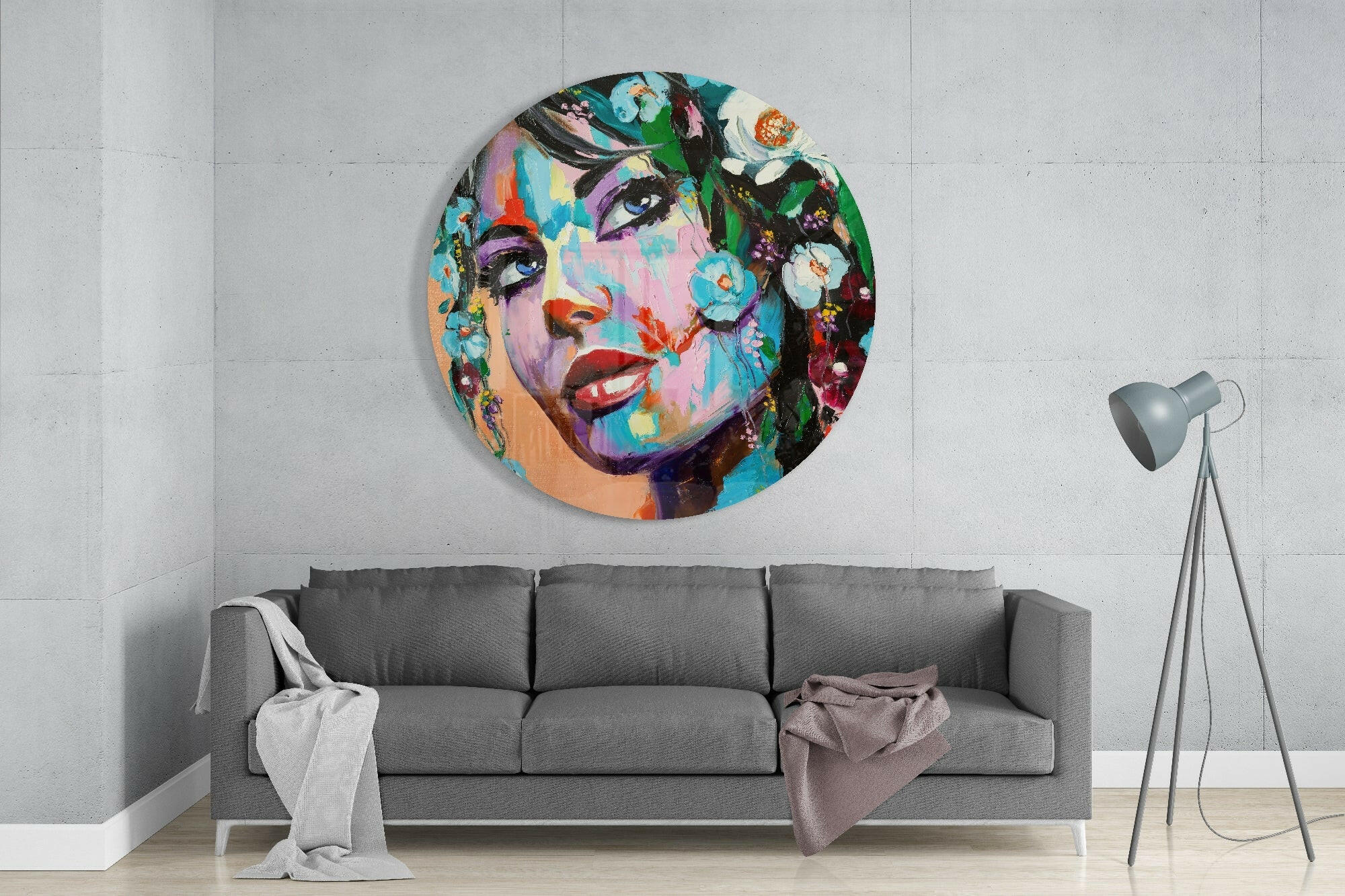 Floral Woman Glass Wall Art - Image 2