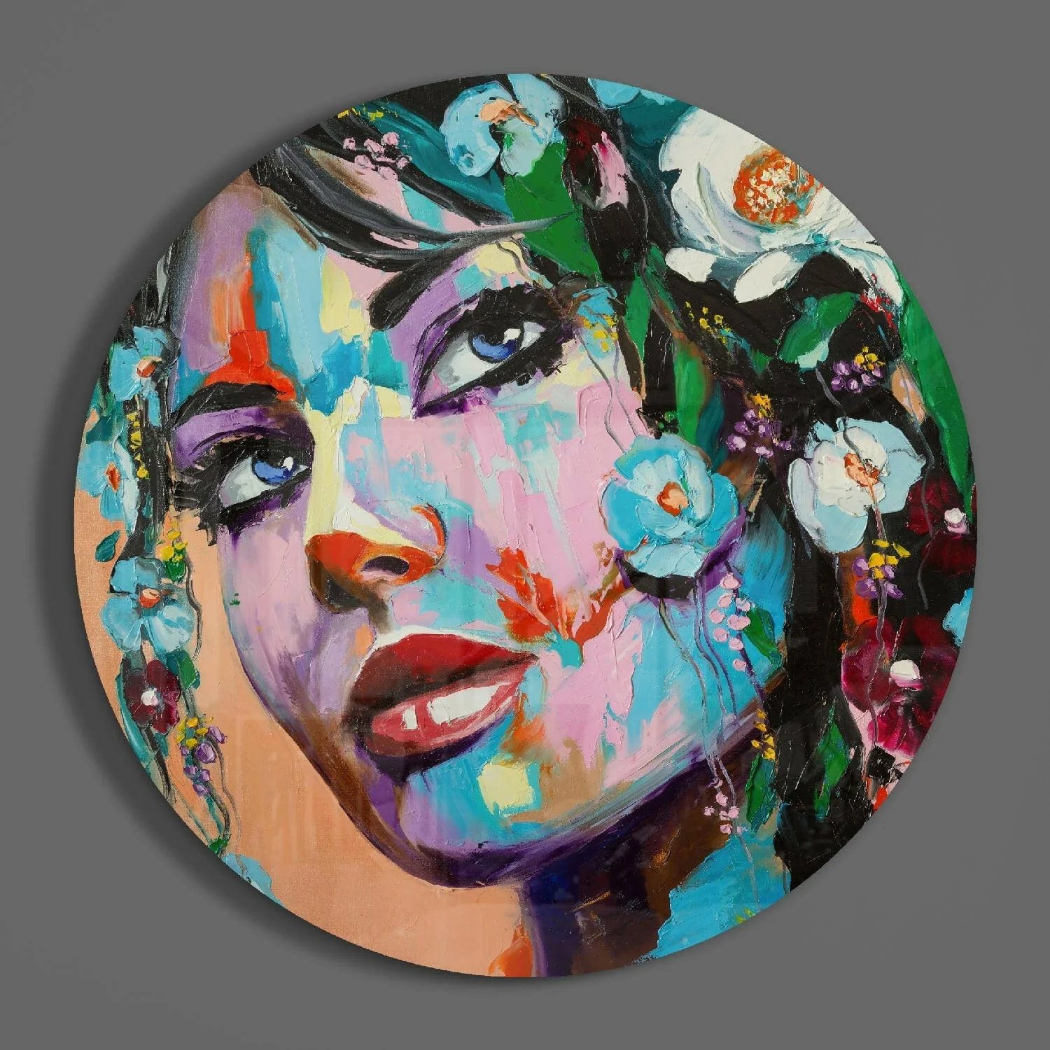 Floral Woman Glass Wall Art - Image 3
