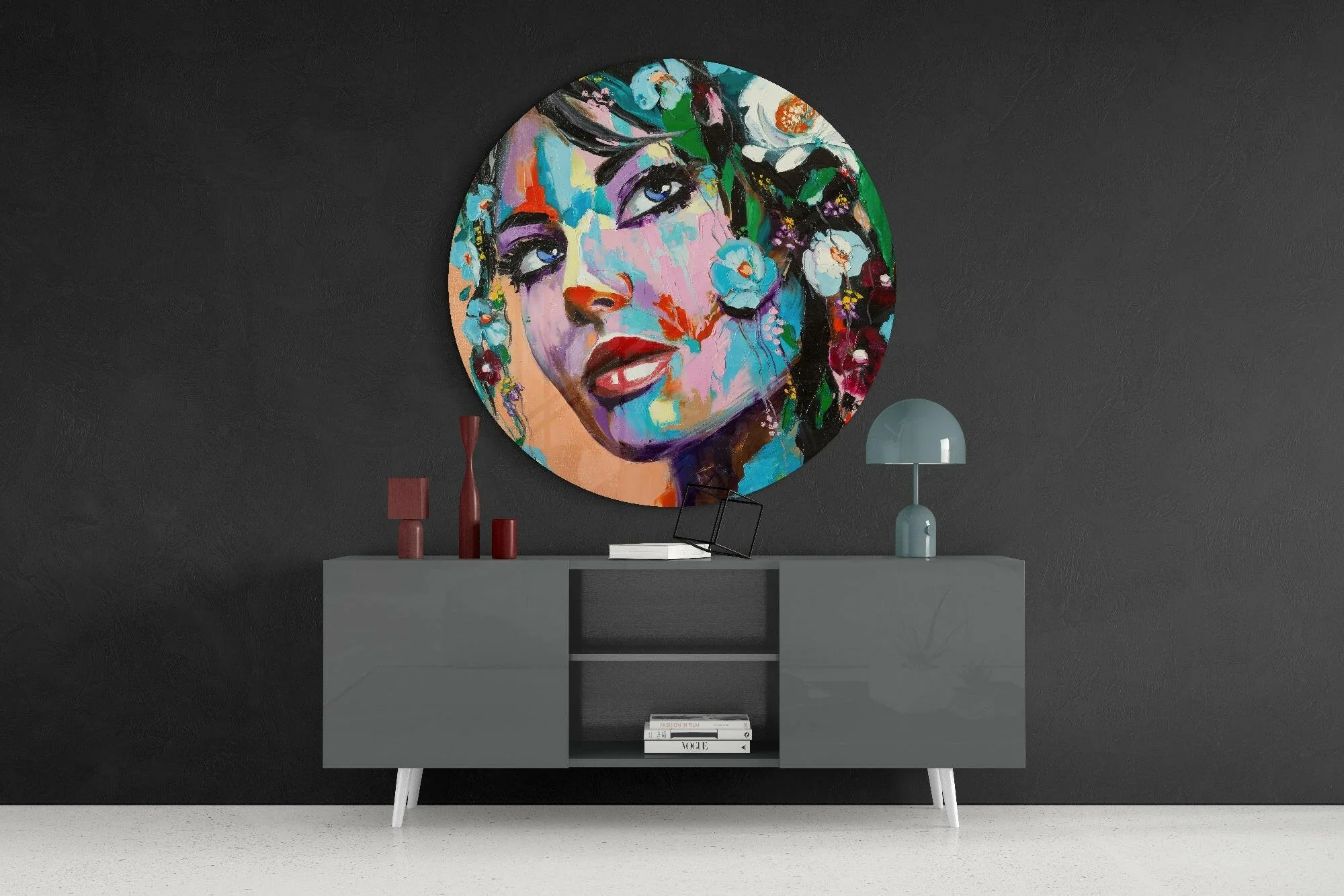 Floral Woman Glass Wall Art - Image 4