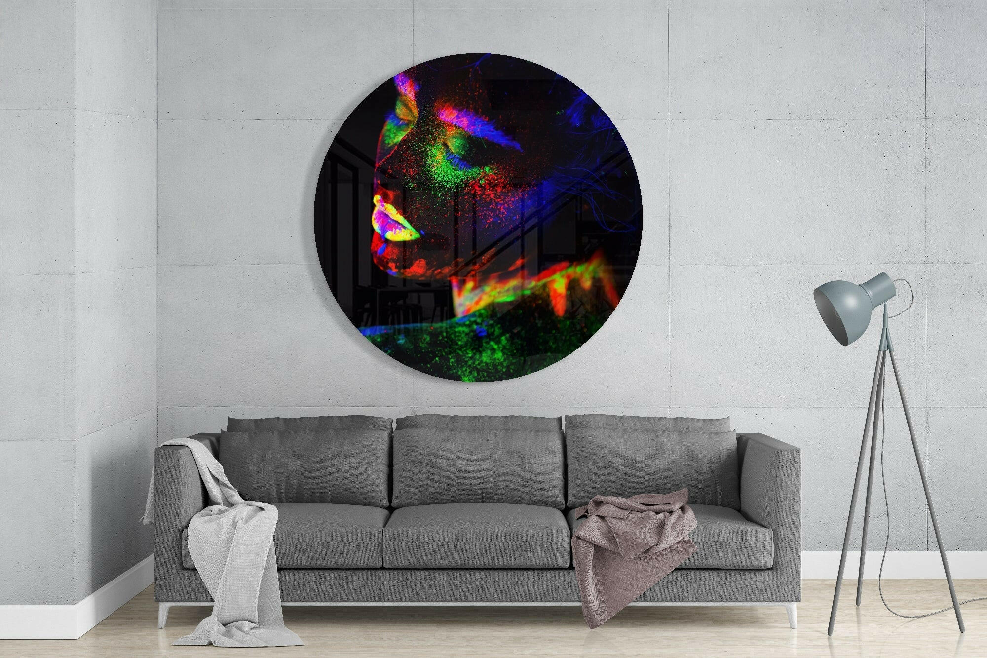 Neon Woman Glass Wall Art - Image 2