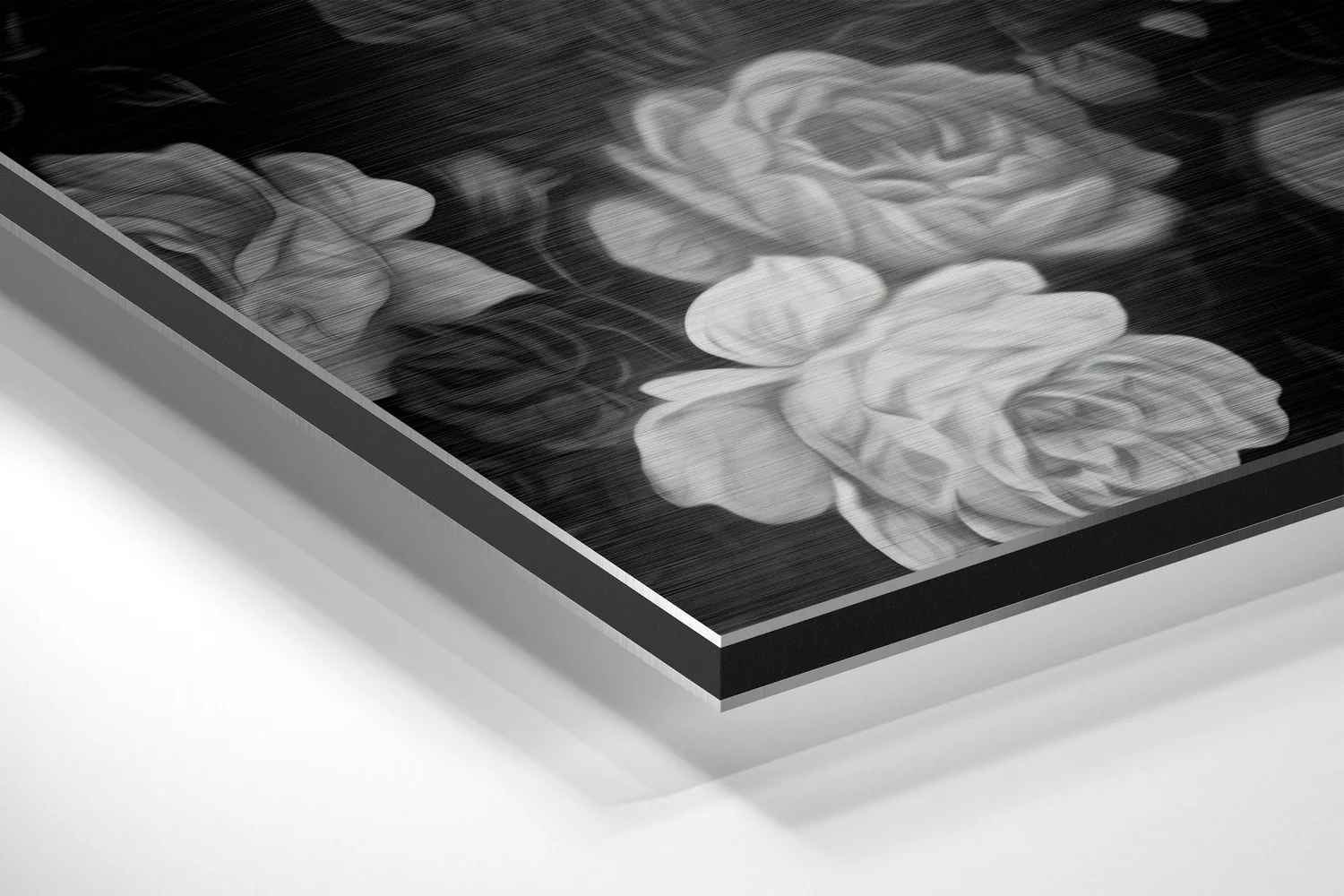 Skull and Roses Brushed Aluminium Dibond Wall Art - Image 2