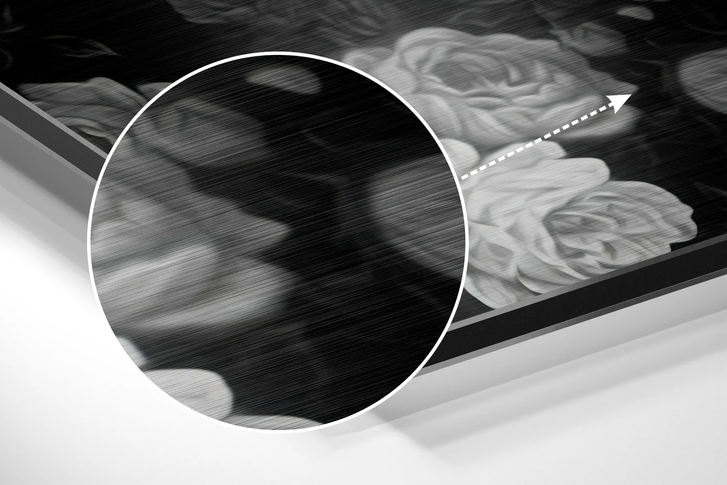 Skull and Roses Brushed Aluminium Dibond Wall Art - Image 3