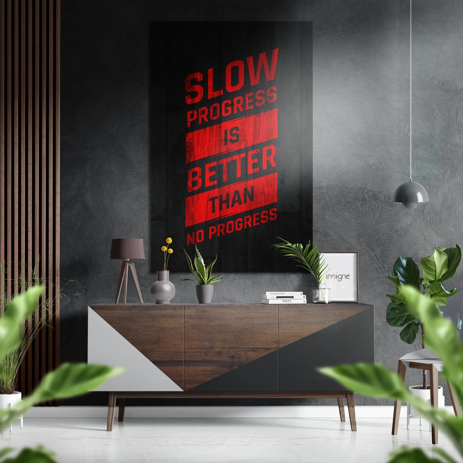 Slow Progress is Better Brushed Aluminium Dibond Wall Art