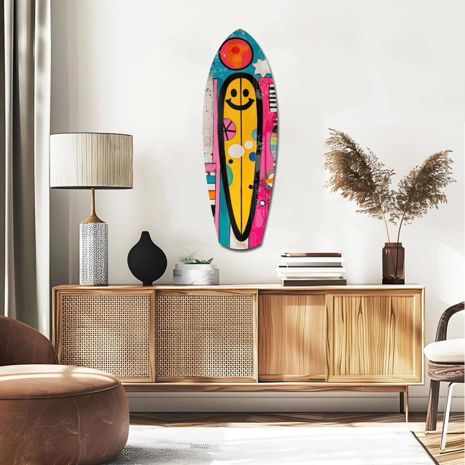 Smiley Surfing Glass Wall Art - Image 2