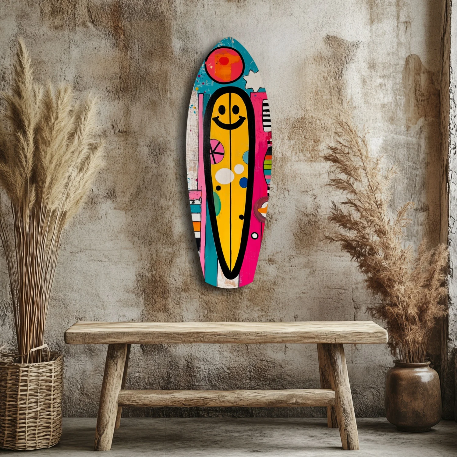 Smiley Surfing Glass Wall Art - Image 3