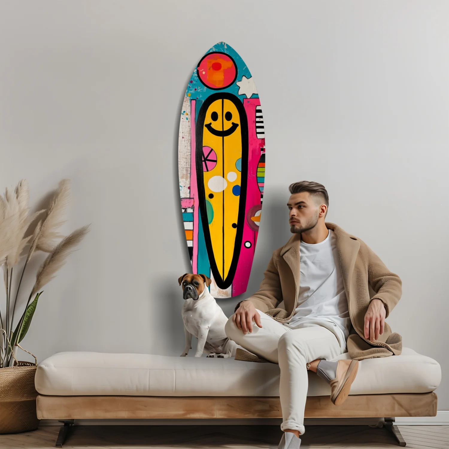 Smiley Surfing Glass Wall Art - Image 9