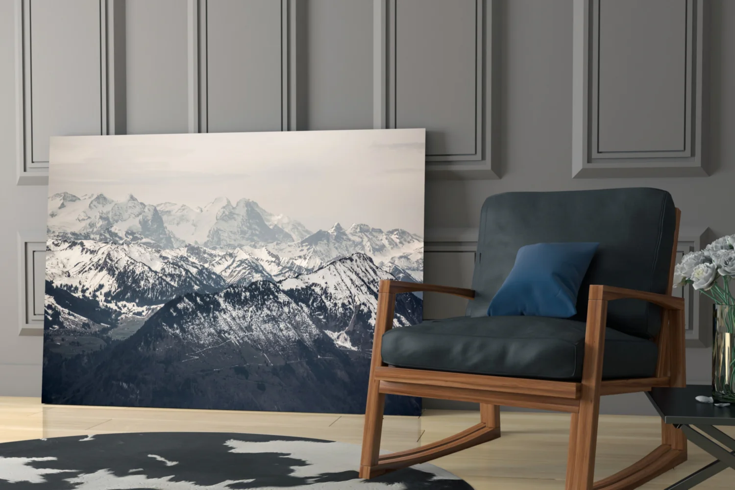 Snowy Mountains Glass Wall Art - Image 6