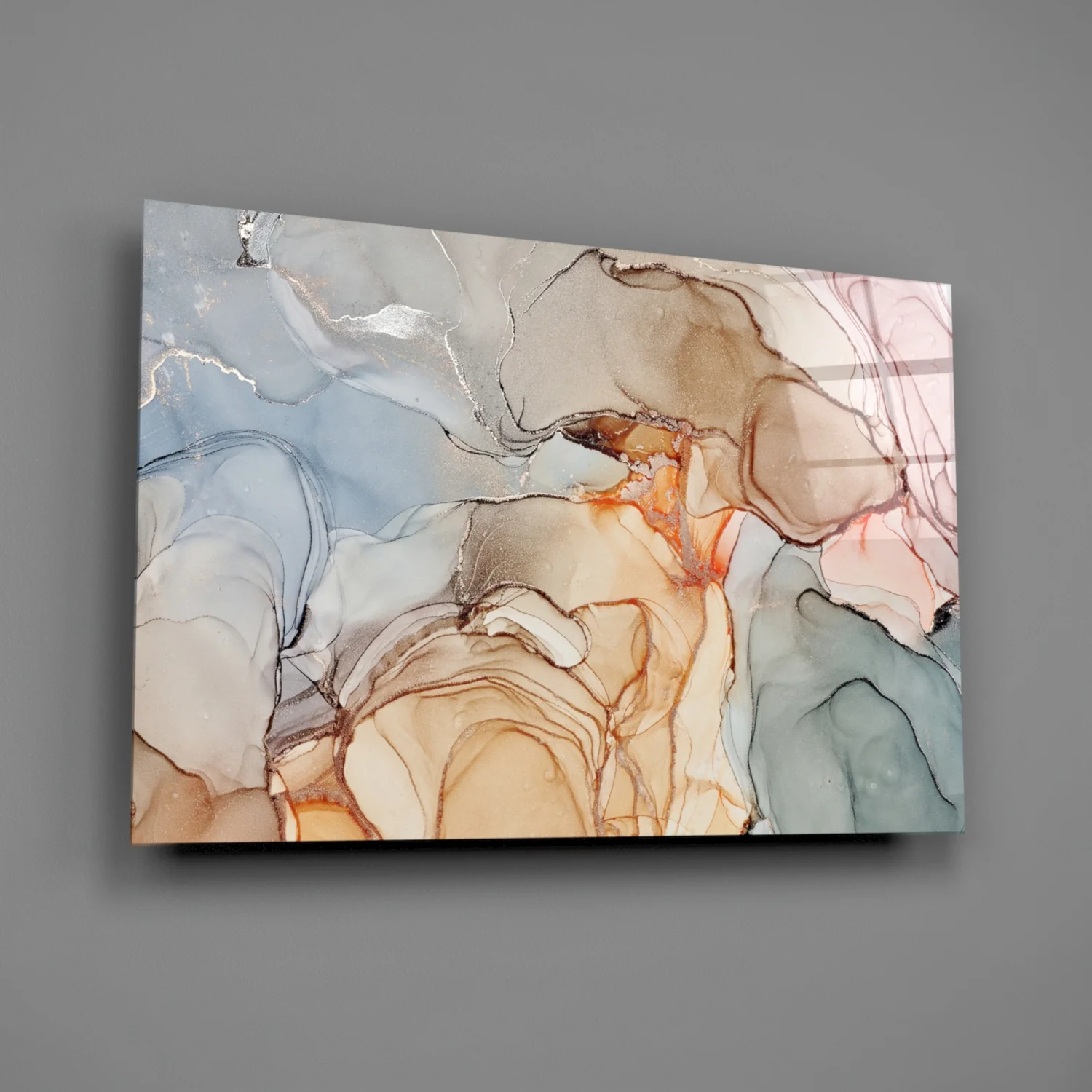 Soft Marble Pattern Glass Wall Art - Image 2