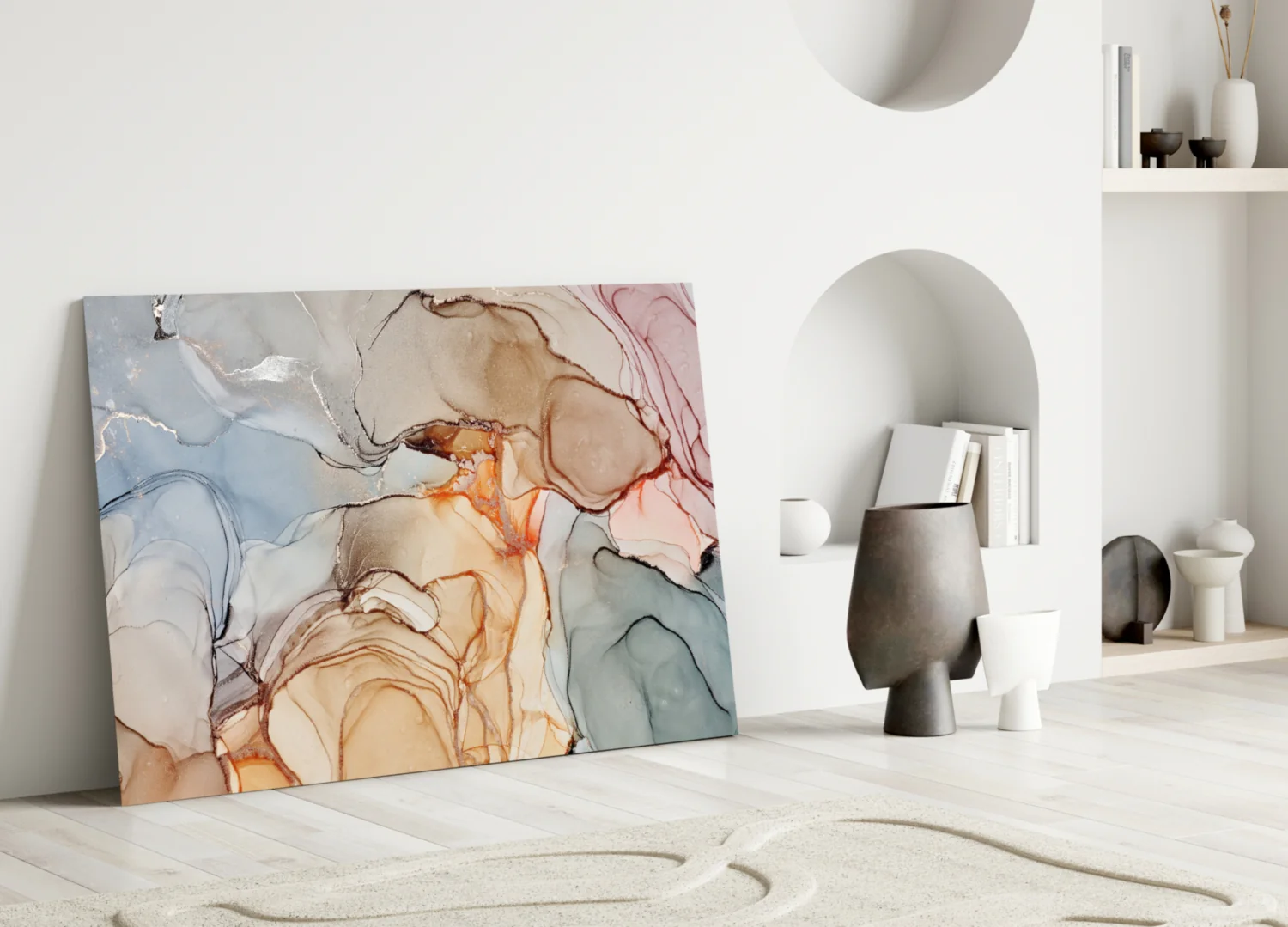 Soft Marble Pattern Glass Wall Art - Image 3