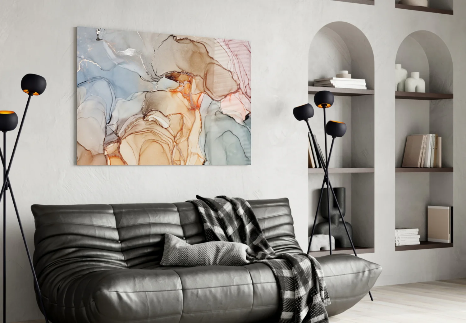 Soft Marble Pattern Glass Wall Art - Image 4