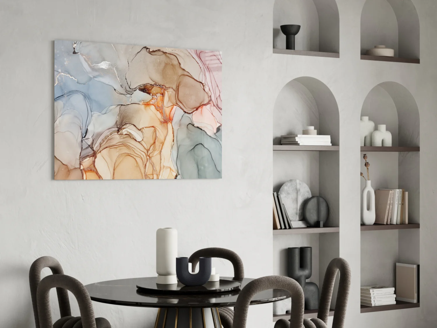 Soft Marble Pattern Glass Wall Art - Image 5