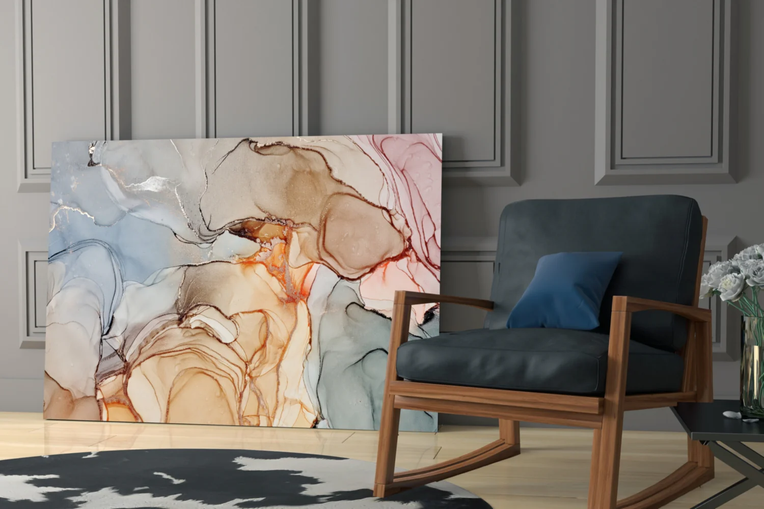 Soft Marble Pattern Glass Wall Art - Image 6