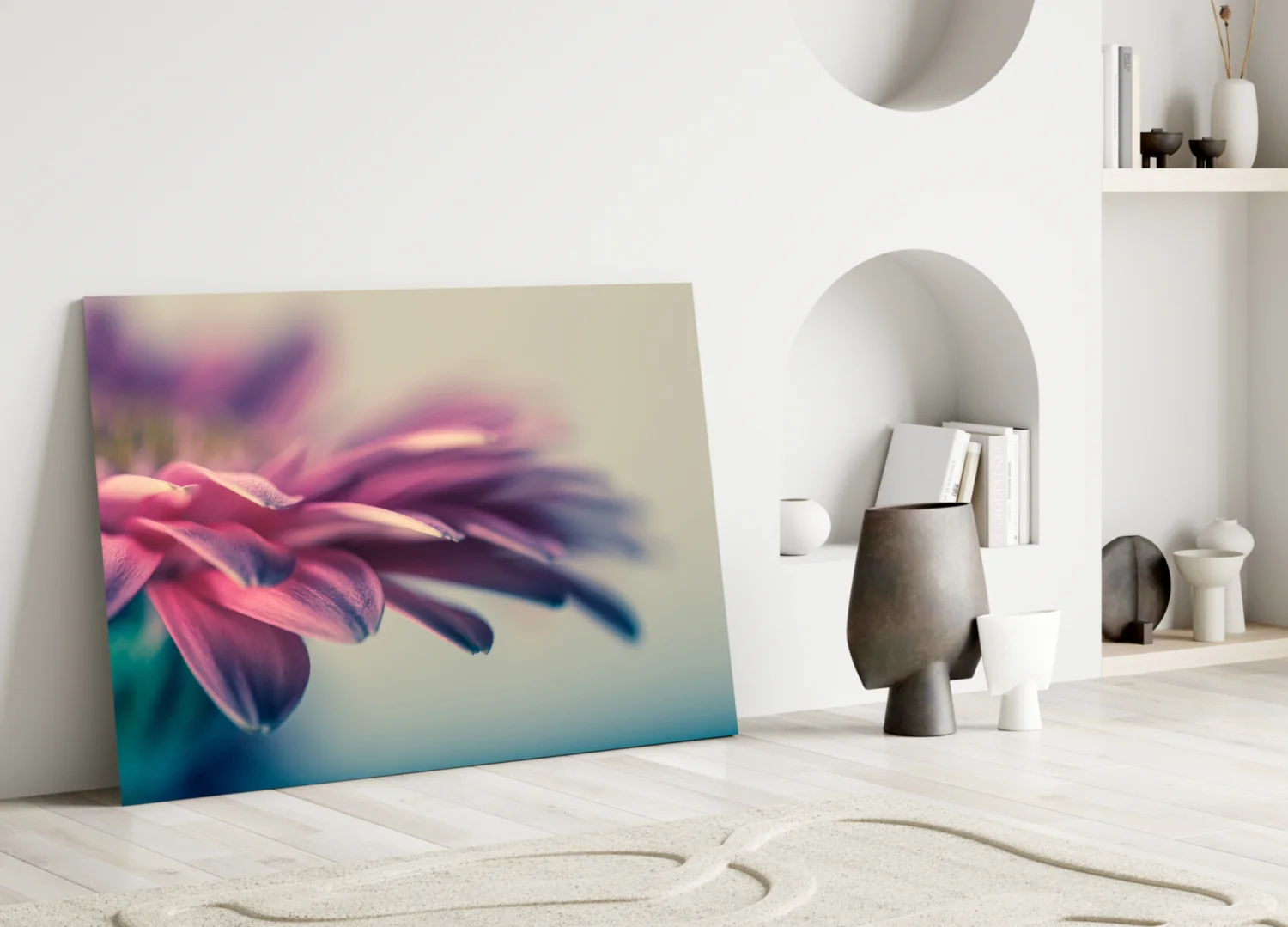 Soft Pink Gerbera Petals Glass Wall Art - Image 4