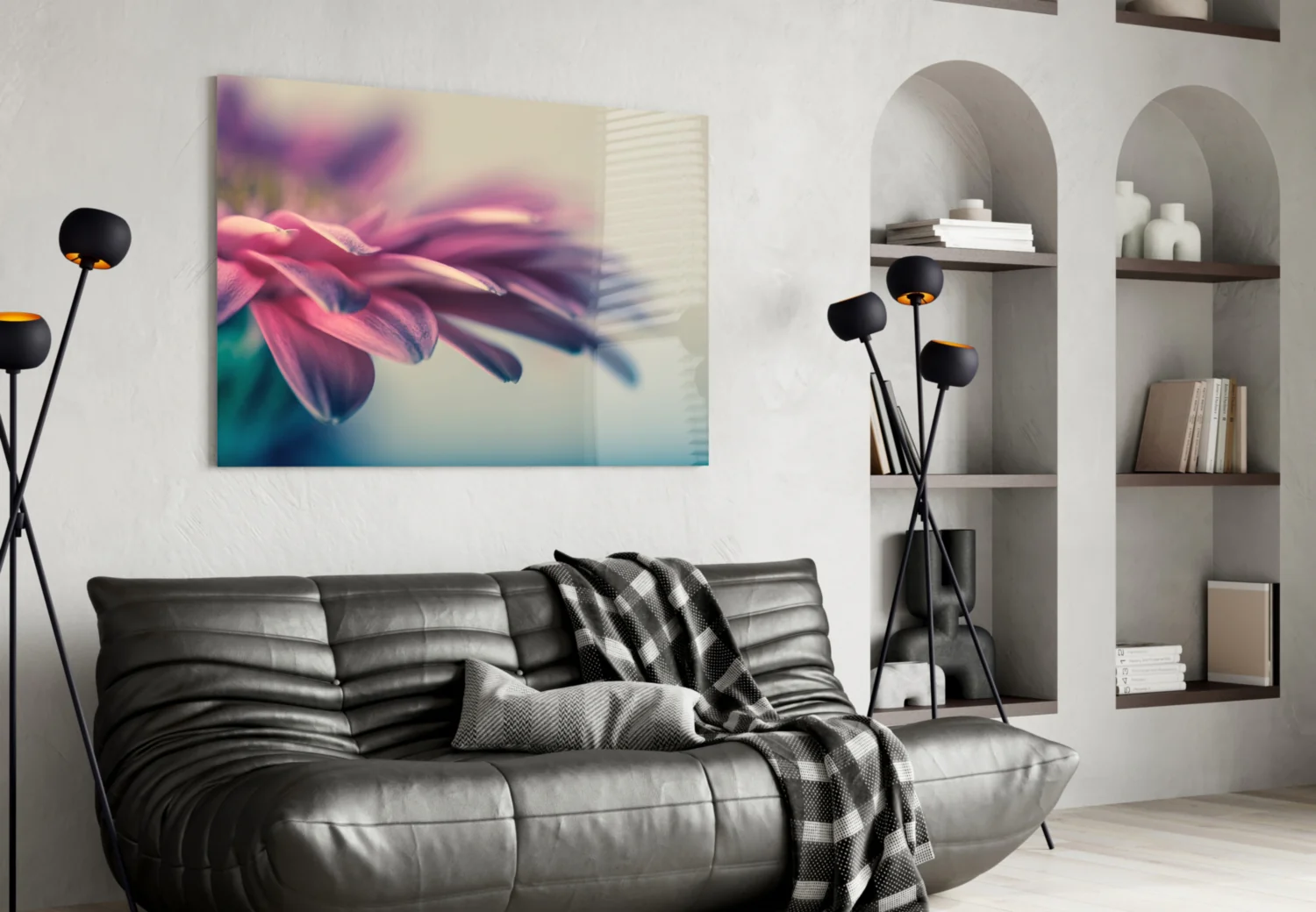 Soft Pink Gerbera Petals Glass Wall Art - Image 5