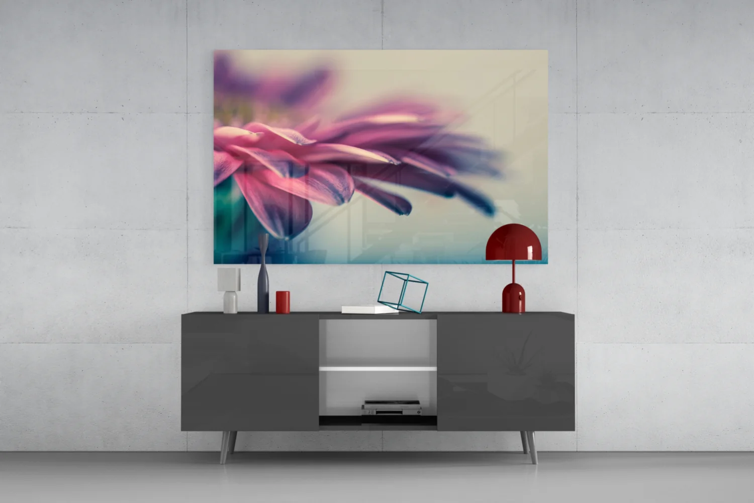 Soft Pink Gerbera Petals Glass Wall Art - Image 9