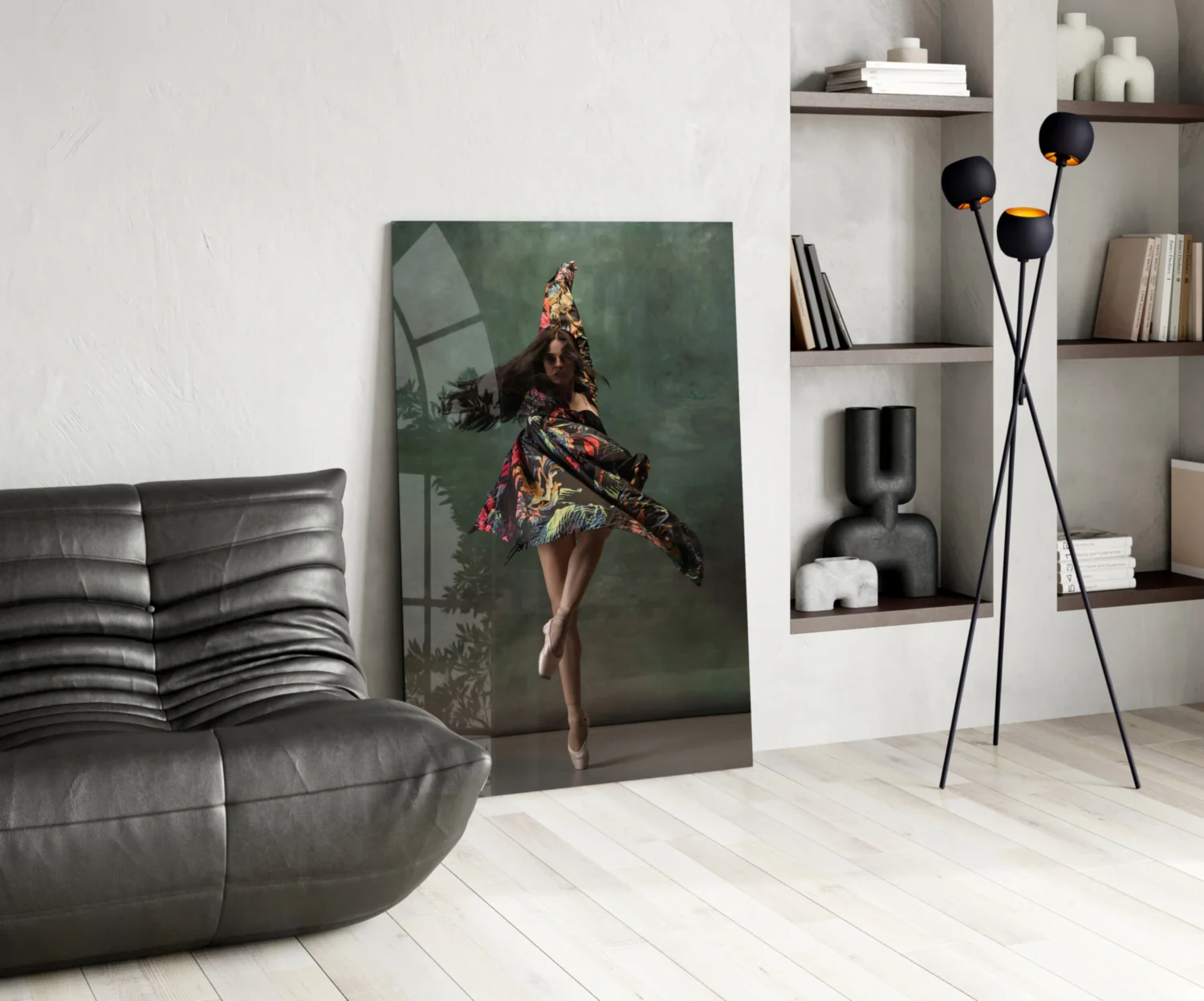 Spinning Floral Dress Ballerina Glass Wall Art - Image 6