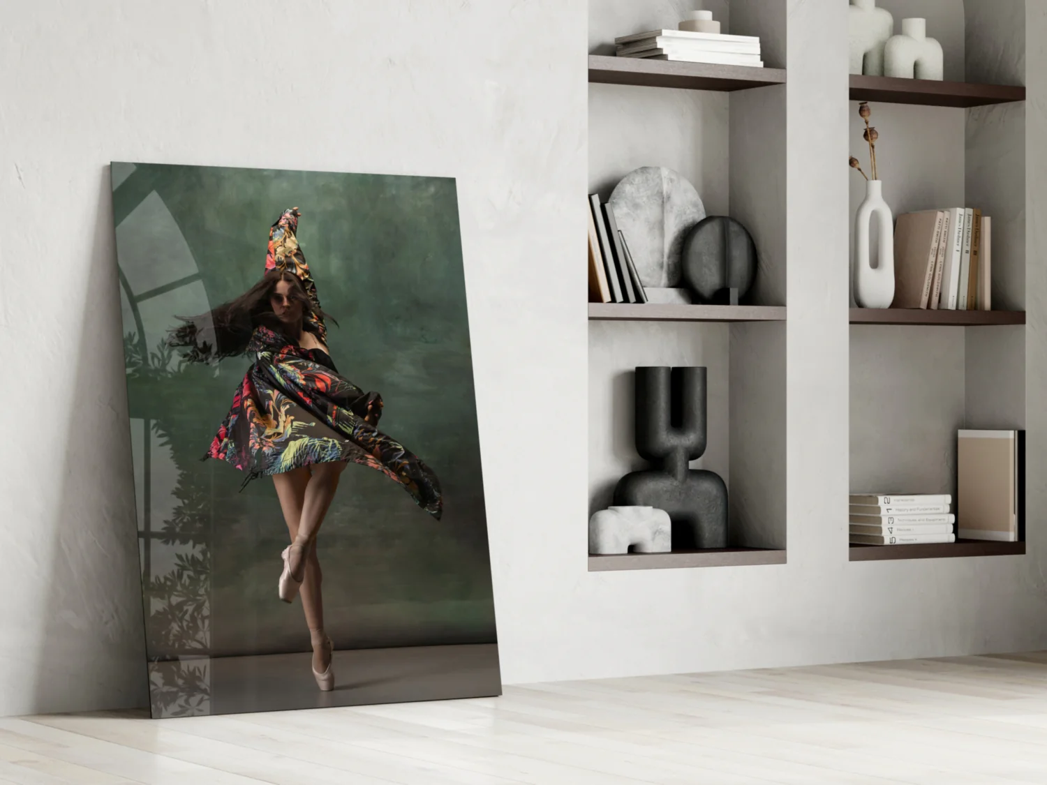 Spinning Floral Dress Ballerina Glass Wall Art - Image 7