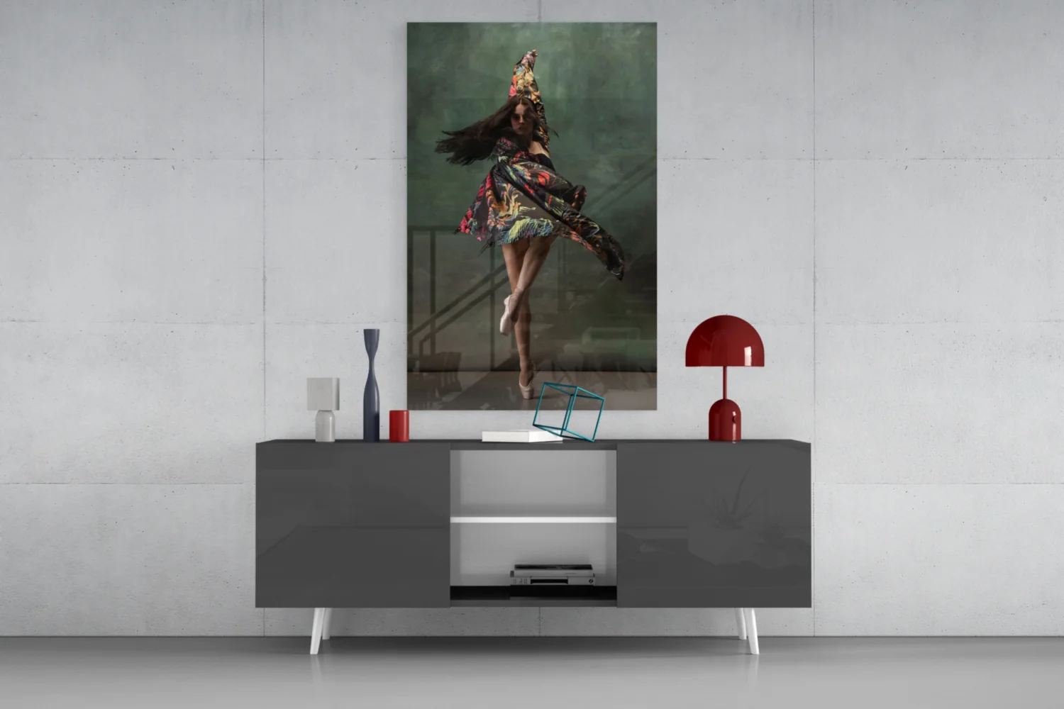 Spinning Floral Dress Ballerina Glass Wall Art - Image 9