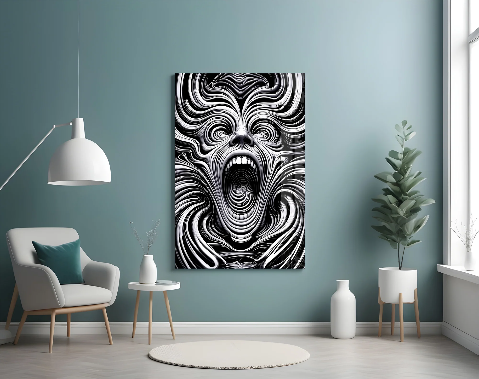 Spiral Scream Glass Wall Art - Image 5