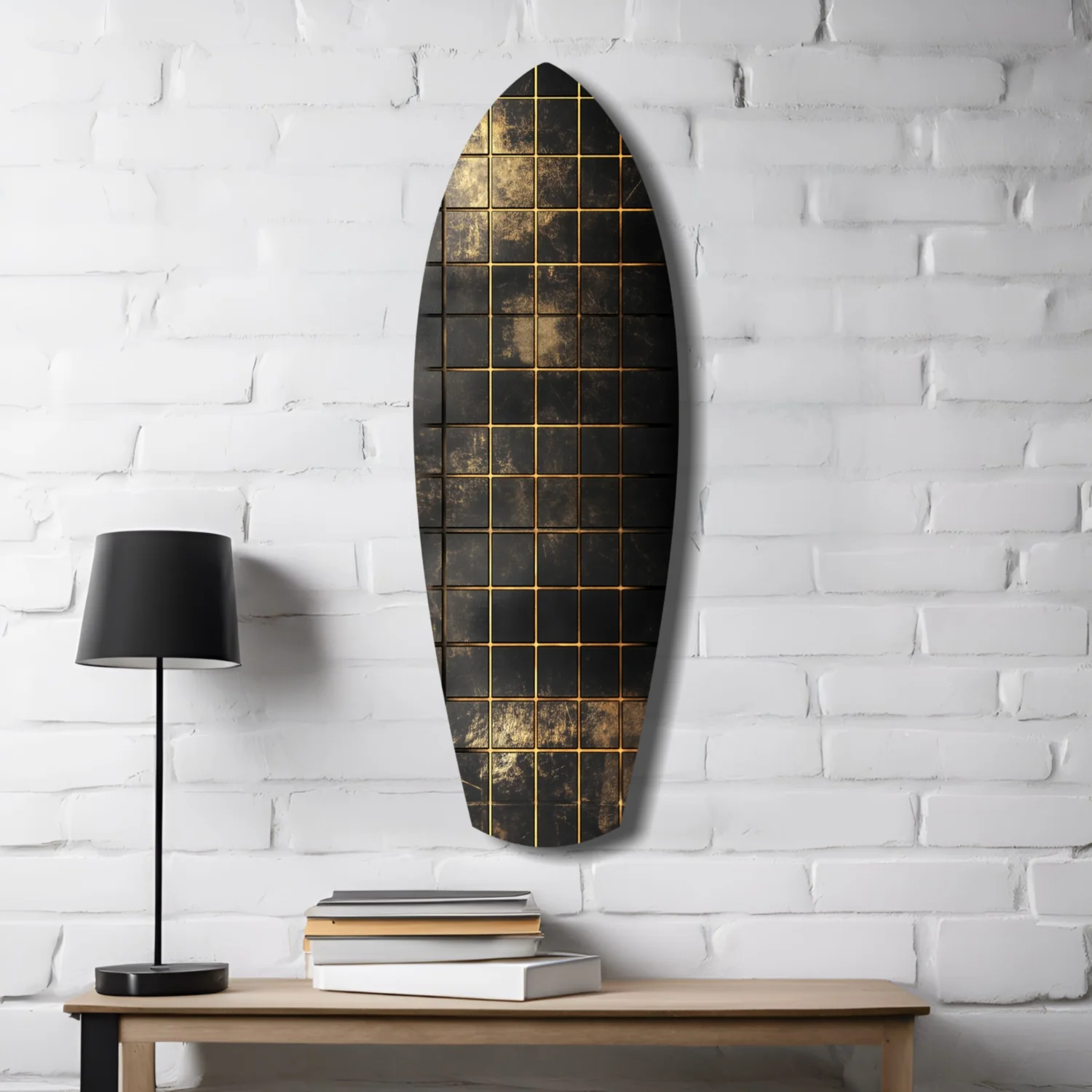 Golden Surf Reflection Glass Wall Art - Image 4