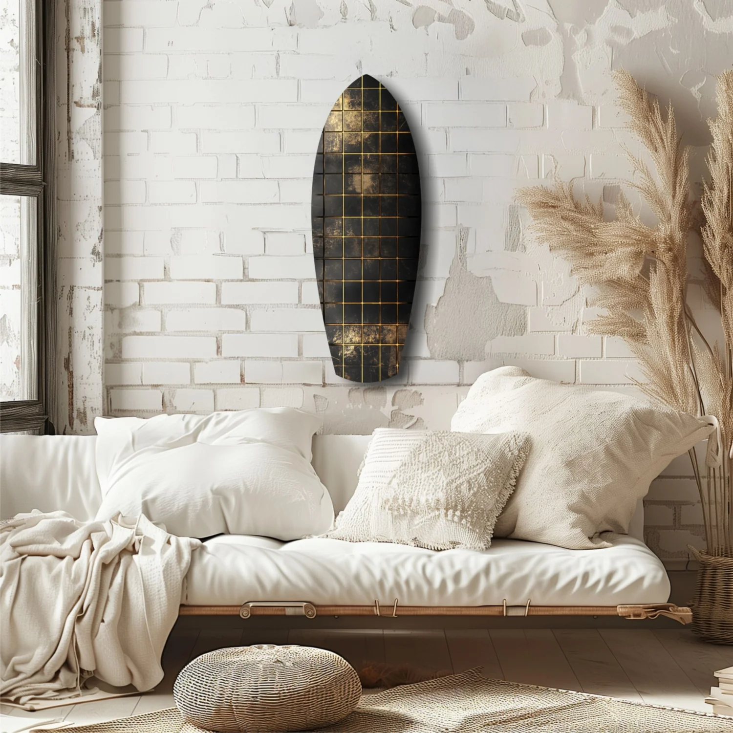 Golden Surf Reflection Glass Wall Art - Image 6